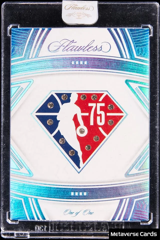 2021-22 Panini Flawless LeBron James Diamond 75th Anniversary Logo Gems #75G-LBJ card image