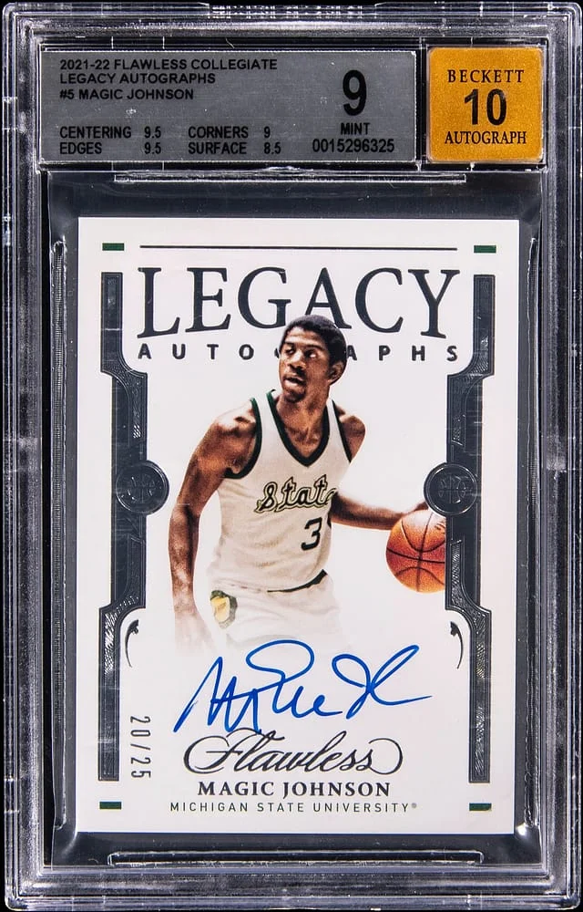 2021-22 Panini Flawless Magic Johnson Collegiate Legacy Autographs #5 card image