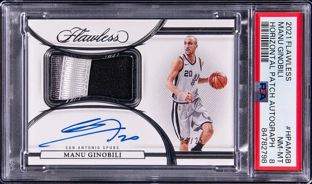 2021-22 Panini Flawless Manu Ginobili Horiztonal Patch Autograph #HPA-MGB card image