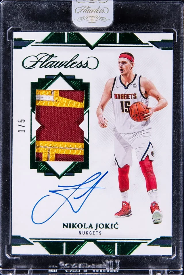 2021-22 Panini Flawless Nikola Jokic Signature Prime Materials #SPM-NKJ card image