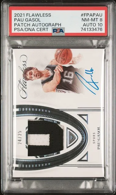 2021-22 Panini Flawless Pau Gasol Patch Autographs #FPA-PAU card image