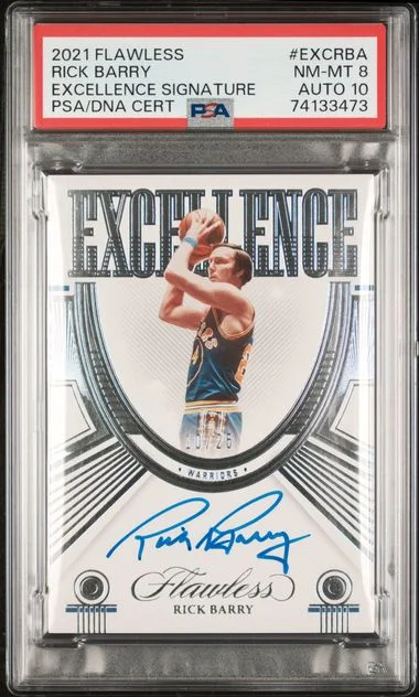 2021-22 Panini Flawless Rick Barry Excellence Signatures #ESC-RBA card image