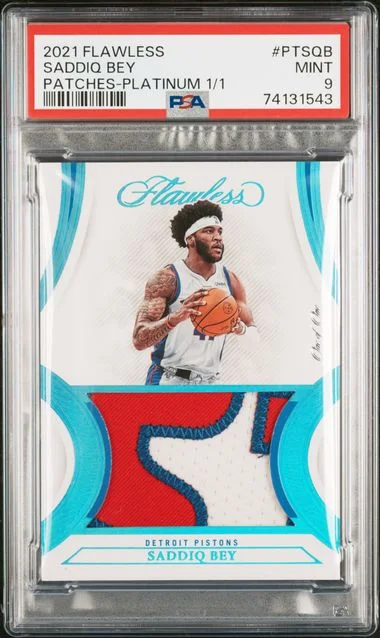 2021-22 Panini Flawless Saddiq Bey Patches Platinum #PT-SQB card image