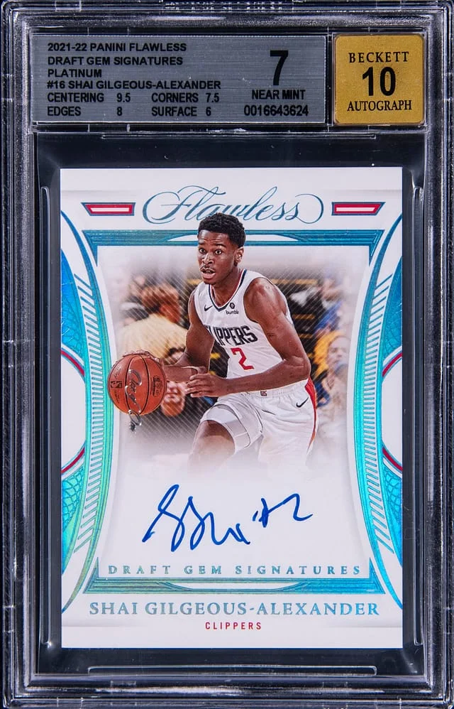 2021-22 Panini Flawless Shai Gilgeous-Alexander Draft Gem Signatures Platinum #DGS-SGL card image