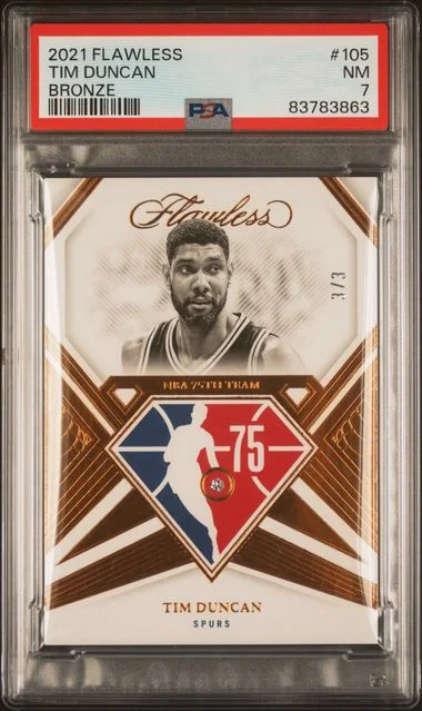2021-22 Panini Flawless Tim Duncan Bronze #105 card image