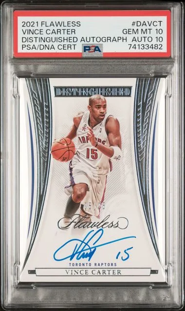 2021-22 Panini Flawless Vince Carter Distinguished Autographs #DA-VCT card image