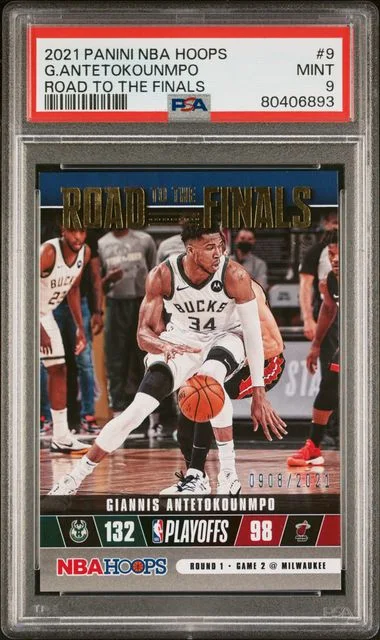2021-22 Panini Giannis Antetokounmpo NBA Hoops Road To The Finals #9 card image