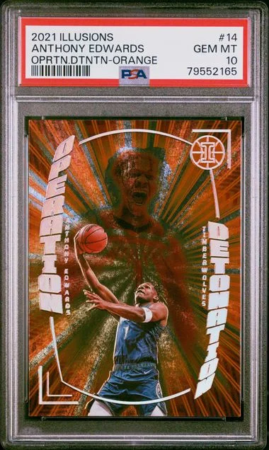 2021-22 Panini Illusions Anthony Edwards Operation Detonation Orange #14 card image