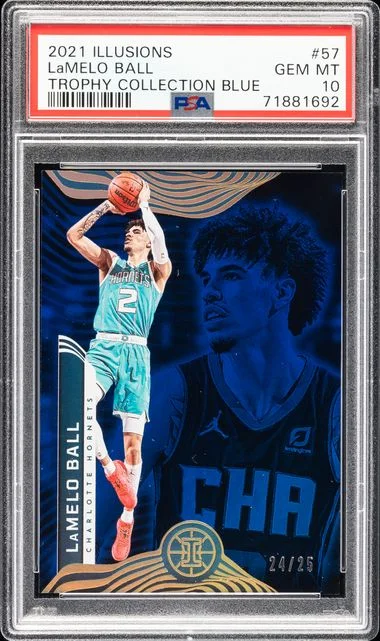 2021-22 Panini Illusions LaMelo Ball Trophy Collection Blue #57 card image
