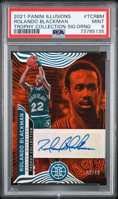 2021-22 Panini Illusions Rolando Blackman Trophy Collection Signatures Orange #TC-RBM card image
