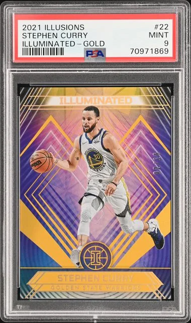 2021-22 Panini Illusions Stephen Curry Illuminated Gold #22 card image