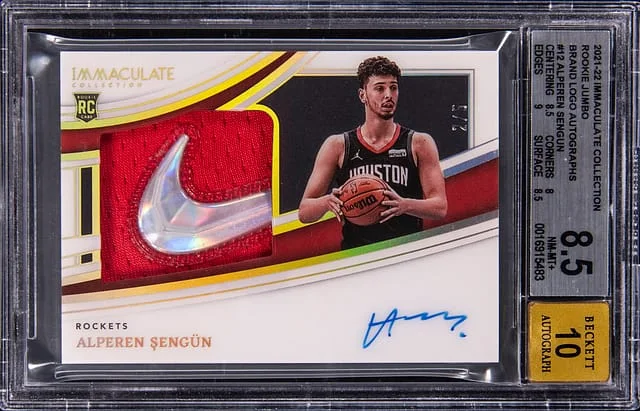2021-22 Panini Immaculate Collection Alperen Sengun Jumbo Brand Logo Autographs #RBL-ASG card image