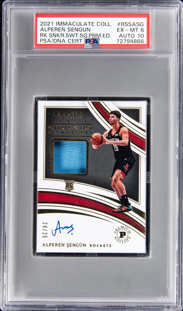 2021-22 Panini Immaculate Collection Alperen Sengun Sneaker Swatch Signatures Premium Edition #RSS-ASG card image