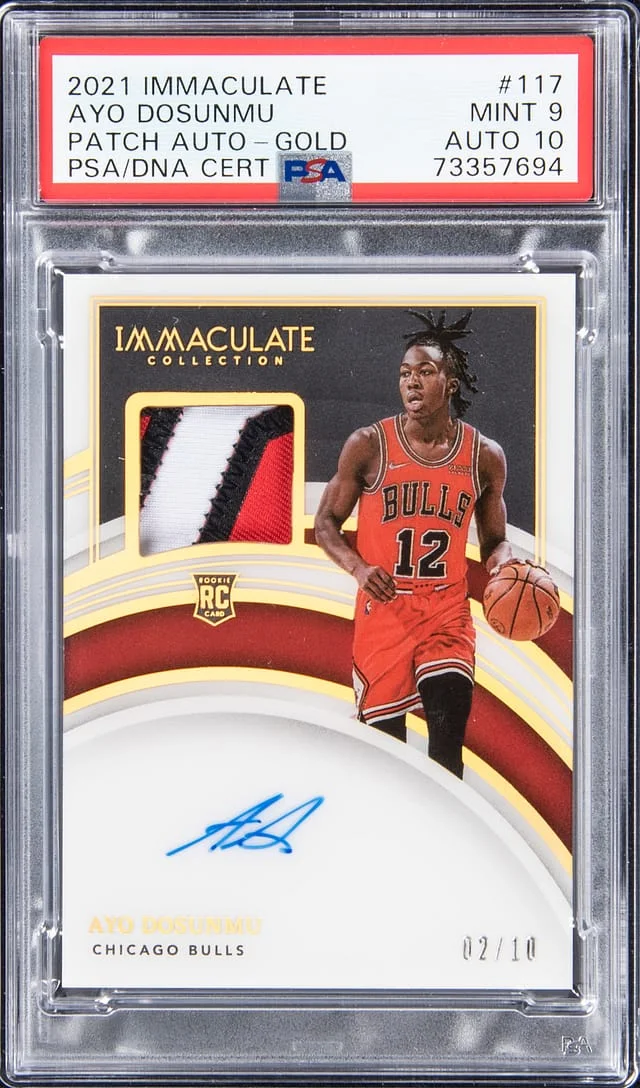 2021-22 Panini Immaculate Collection Ayo Dosunmu Patch Autographs Gold #117 card image
