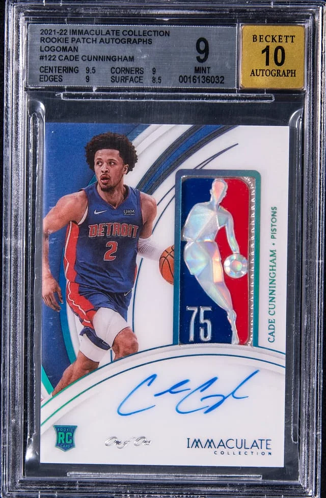 2021-22 Panini Immaculate Collection Cade Cunningham Patch Autographs (RPA) Logoman #122 card image