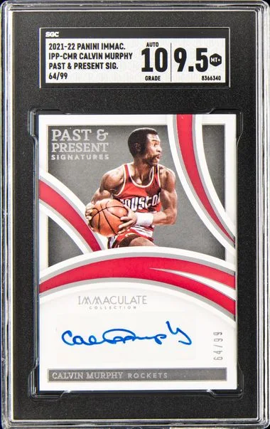 2021-22 Panini Immaculate Collection Calvin Murphy Past and Present Signatures #LPP-CMR card image