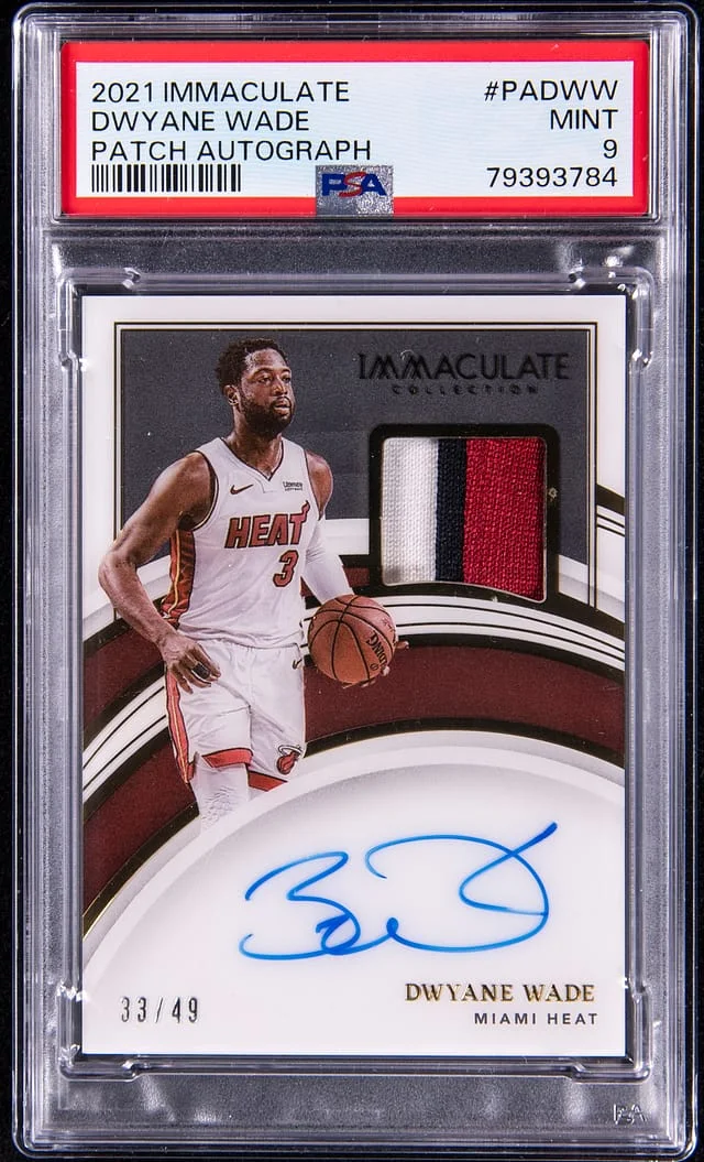 2021-22 Panini Immaculate Collection Dwyane Wade Patch Autographs Gold #PA-DWW card image
