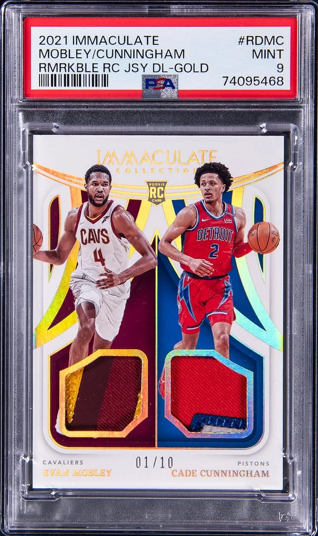 2021-22 Panini Immaculate Collection Evan Mobley/Cade Cunningham Remarkable Jersey Double Gold #RDMC card image