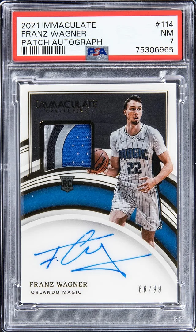 2021-22 Panini Immaculate Collection Franz Wagner Patch Autograph (RPA) #114 card image