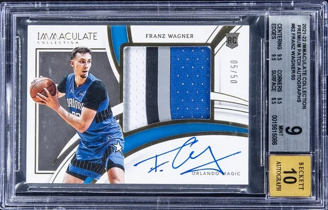 2021-22 Panini Immaculate Collection Franz Wagner Premium Patch Autograph #PPA-FZW card image