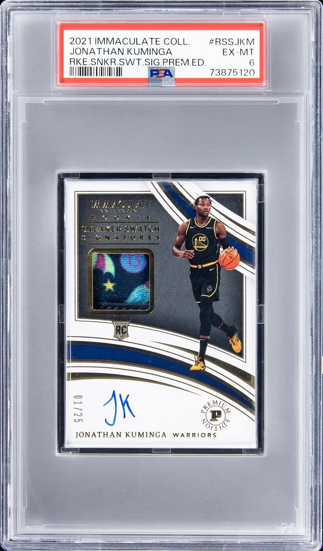 2021-22 Panini Immaculate Collection Jonathan Kuminga Sneaker Swatch Signatures Premium Edition #RSSJKM card image