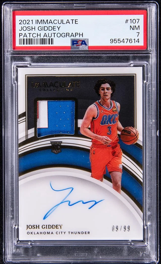 2021-22 Panini Immaculate Collection Josh Giddey Patch Autograph #107 card image