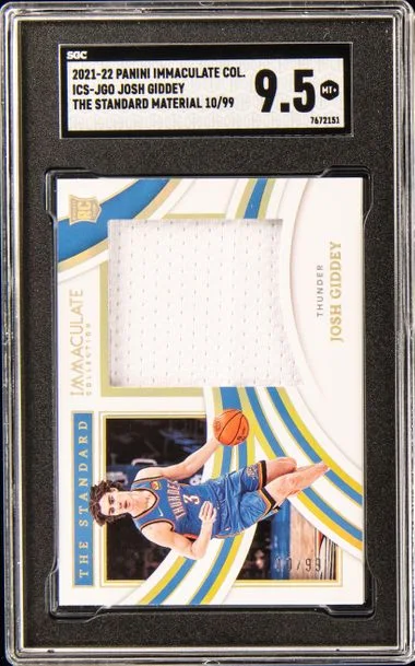 2021-22 Panini Immaculate Collection Josh Giddey The Standard Materials #ICSJGO card image