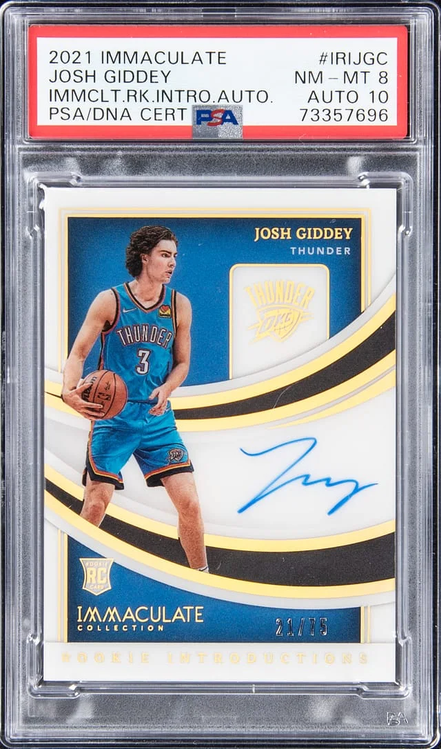 2021-22 Panini Immaculate Collection Josh Giddey Immaculate Introductions Autograph #IRC-JGC card image