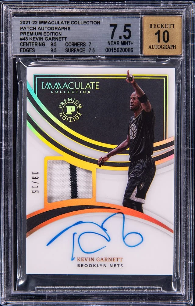 2021-22 Panini Immaculate Collection Kevin Garnett Patch Autographs Premium Edition #PA-KVG card image