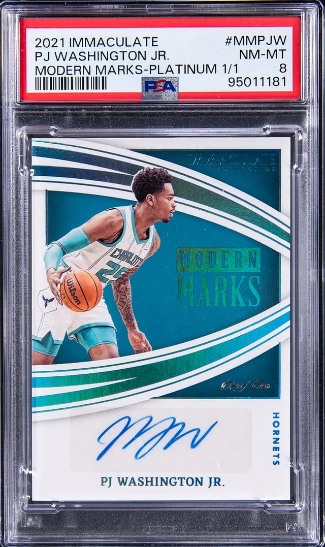 2021-22 Panini Immaculate Collection P.J. Washington Jr. Sign Modern Marks Platinum #MM-PJW card image