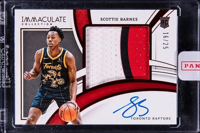 2021-22 Panini Immaculate Collection Scottie Barnes Premium Patch Autograph #PPA-SBR card image