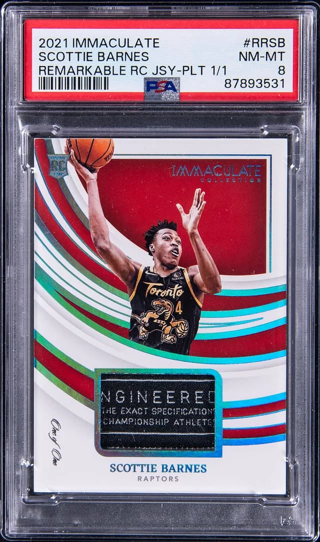 2021-22 Panini Immaculate Collection Scottie Barnes Remarkable Jersey Platinum #RR-SB card image