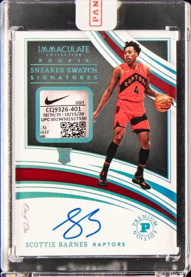 2021-22 Panini Immaculate Collection Scottie Barnes Sneaker Swatch Signatures #RSS-SCB card image