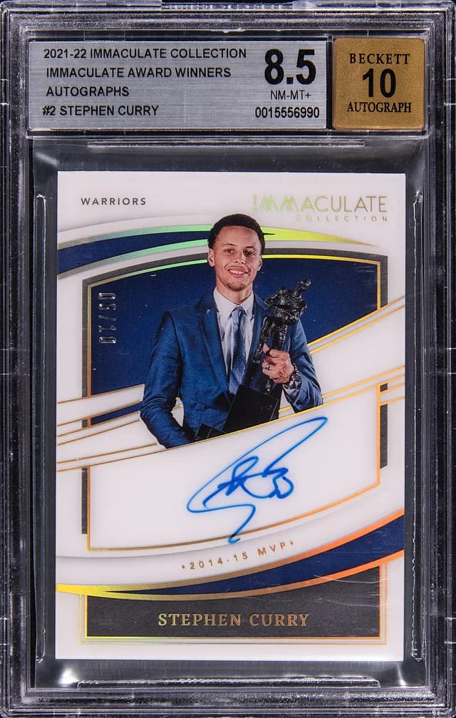 2021-22 Panini Immaculate Collection Stephen Curry Immaculate Award Winners Autographs #IAW-SCY card image