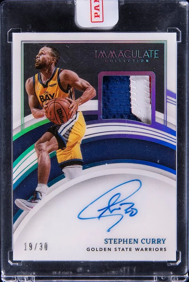 2021-22 Panini Immaculate Collection Stephen Curry Patch Autographs Jersey Number #PA-SC card image