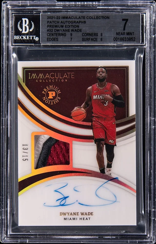 2021-22 Panini Immaculate Dwayne Wade Patch Autographs Premium Edition #PA-DWW card image
