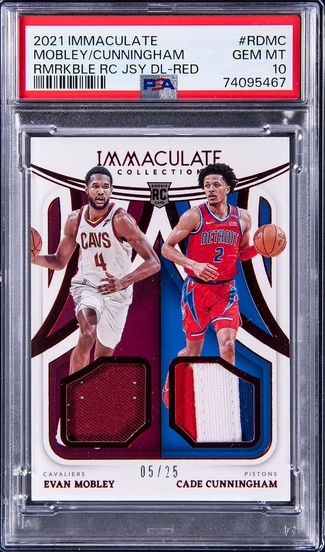2021-22 Panini Immaculate Evan Mobley/Cade Cunningham Remarkable Jersey Double Red #RDMC card image