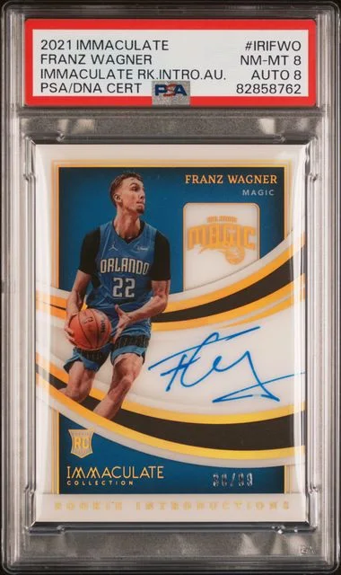 2021-22 Panini Immaculate Franz Wagner Immaculate Introductions #IRI-FWO card image