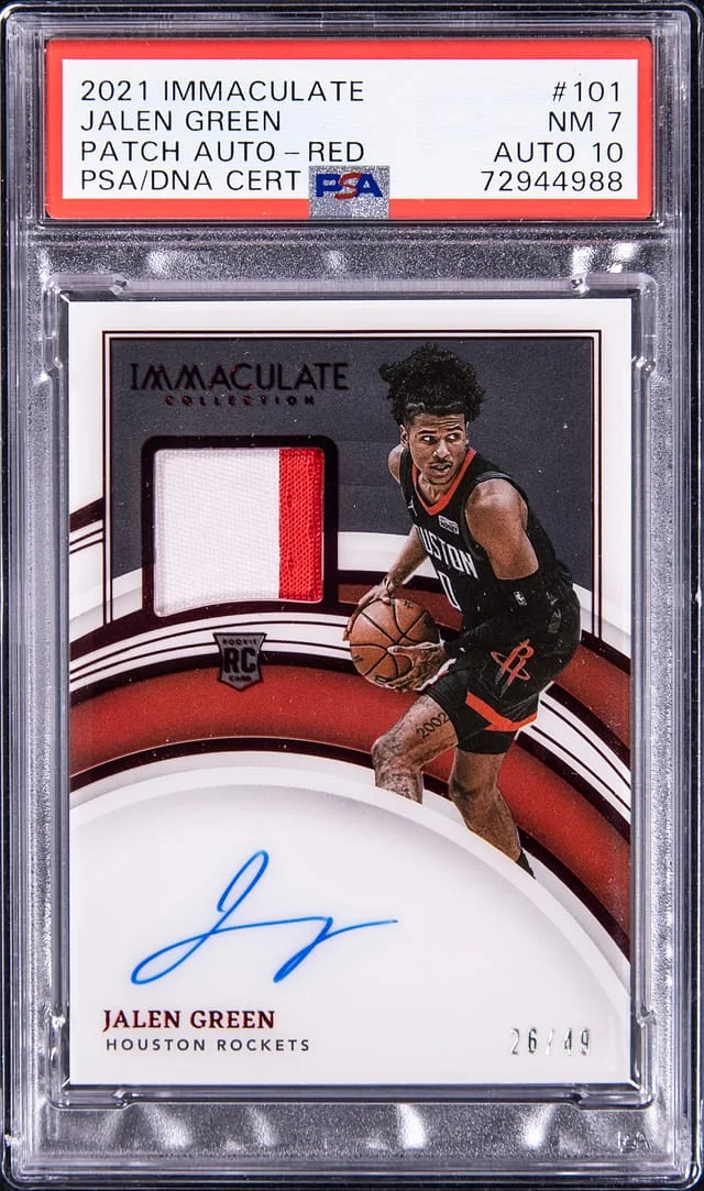 2021-22 Panini Immaculate Jalen Patch Autograph Red #101 card image