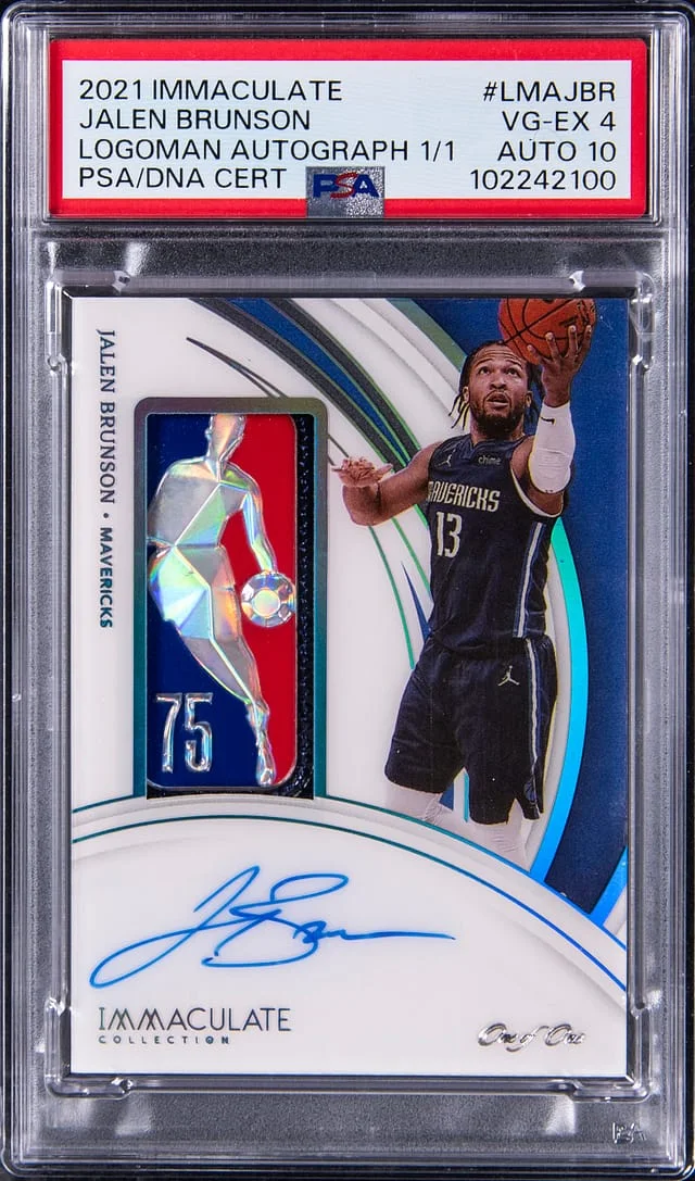 2021-22 Panini Immaculate Jalen Brunson Logoman Autographs #LMA-JBR card image