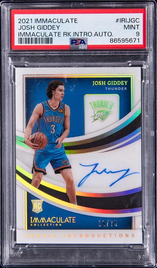 2021-22 Panini Immaculate Josh Giddey Introductions Autographs #IRI-JGC card image