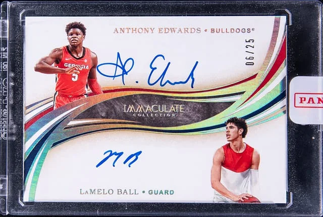 2021-22 Panini Immaculate LaMelo Ball/Anthony Edwards Dual Autograph #DU-1 card image