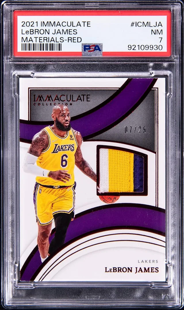 2021-22 Panini Immaculate LeBron James Materials Red #ICM-LJA card image