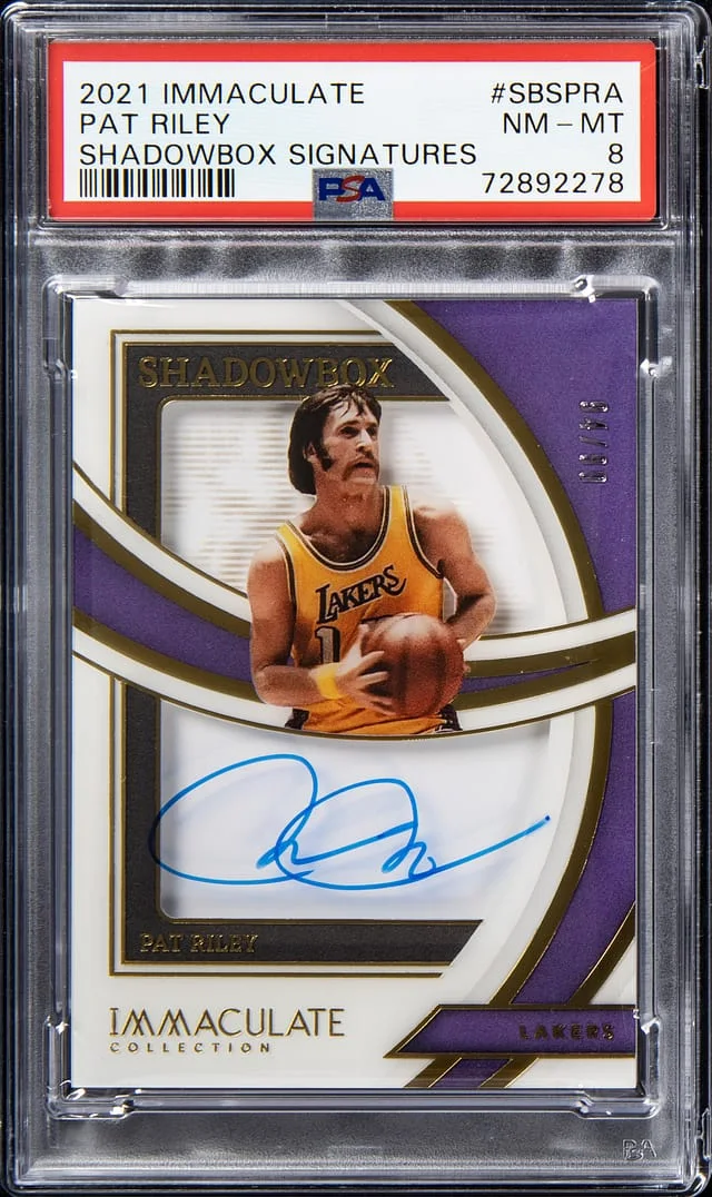 2021-22 Panini Immaculate Pat Riley Shadowbox Signatures #SBSPRA card image