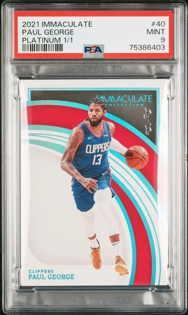 2021-22 Panini Immaculate Paul George Platinum #40 card image