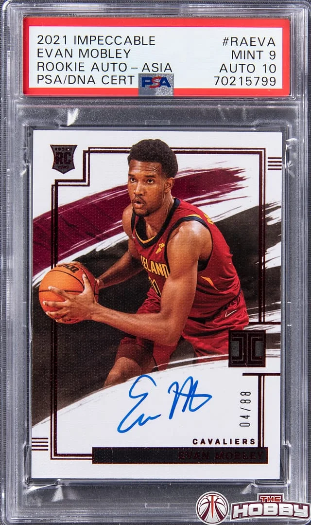 2021-22 Panini Impeccable Evan Mobley Autograph Asia #RA-EVA card image