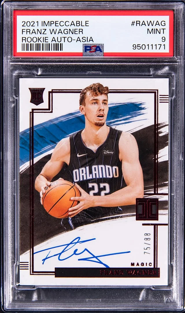 2021-22 Panini Impeccable Franz Wagner Autograph Asia #RA-WAG card image