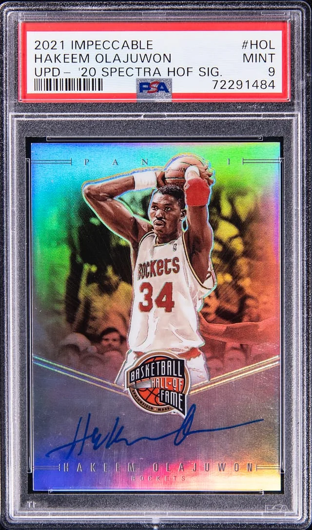 2021-22 Panini Impeccable Hakeem Olajuwon Update '20 Spectra Hall of Fame Signatures #HOL card image