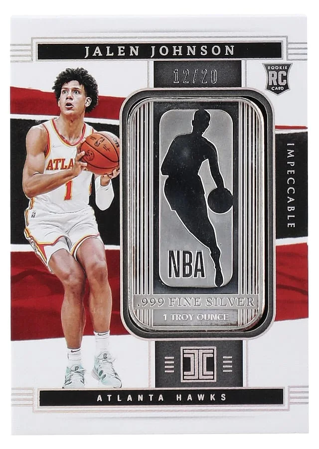 2021-22 Panini Impeccable Jalen Johnson Silver Troy Ounce #45 card image