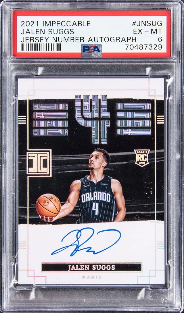 2021-22 Panini Impeccable Jalen Suggs Jersey Number Autograph #JN-SUG card image